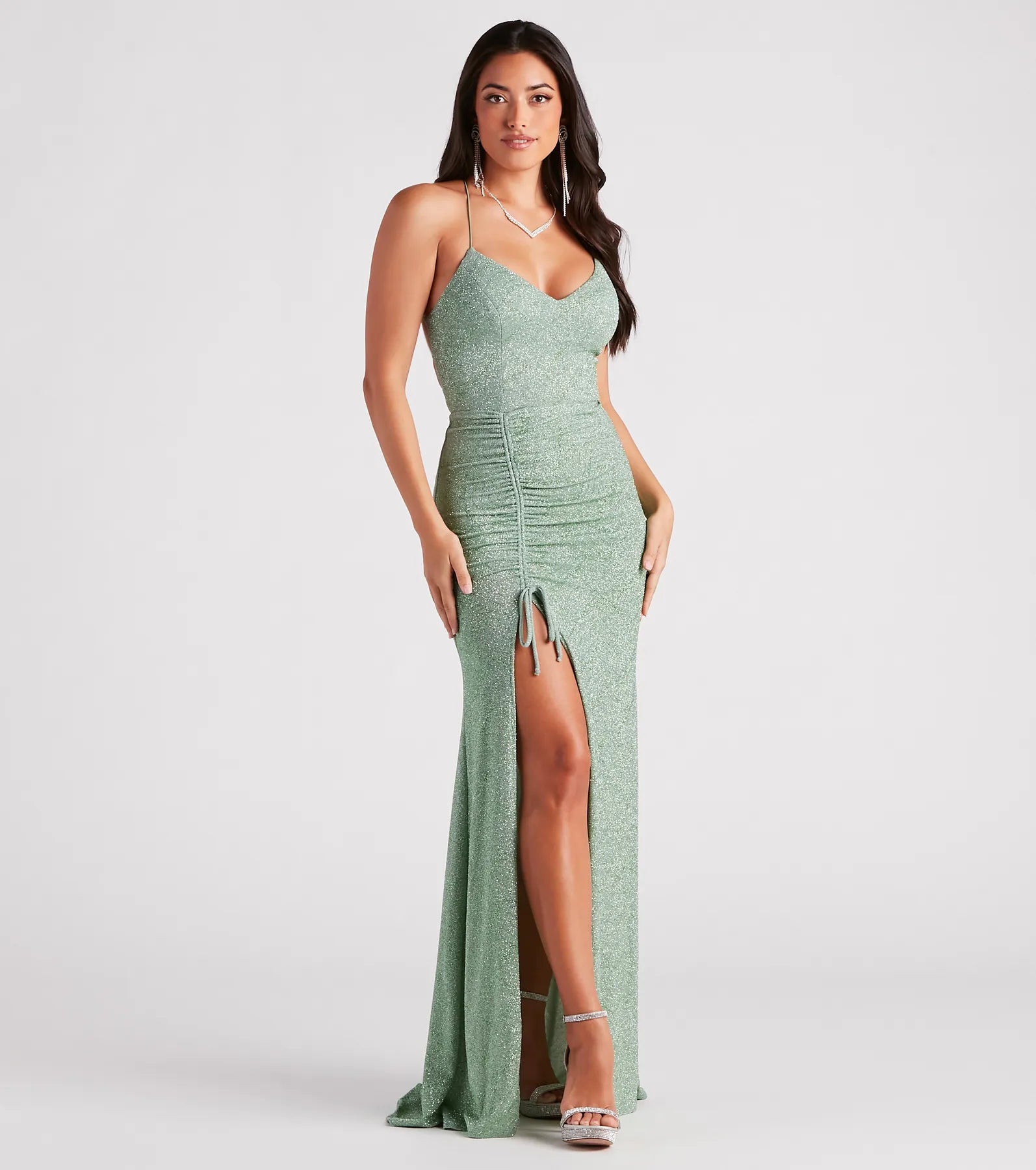 Vintage - Style Corduroy Maxi Dresses for AutumnRaina Glitter Knit High Slit Mermaid Dress
