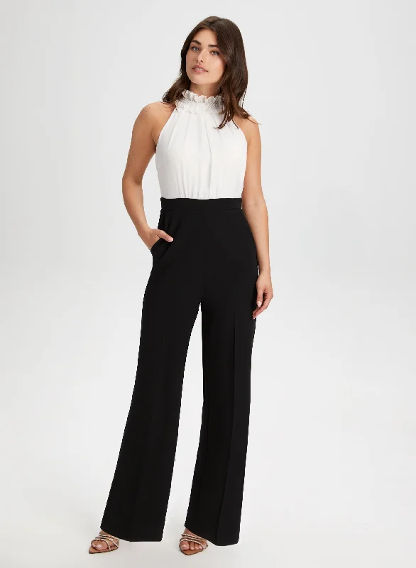 Maxi Dresses for Business - Casual ConferencesRuffle Detail Halter Neck Jumpsuit