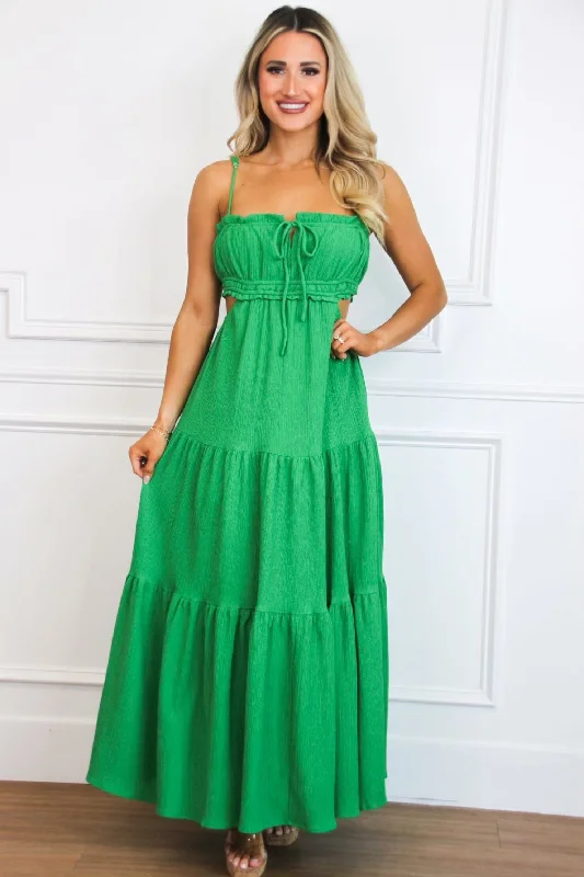 Maxi Dresses with Back Cut - Outs for a Sexy and Alluring LookSantos Cutout Maxi Dress: Green Maxi Dresses with Back Cut - Outs for a Sexy and Alluring LookSantos Cutout Maxi Dress: Green
