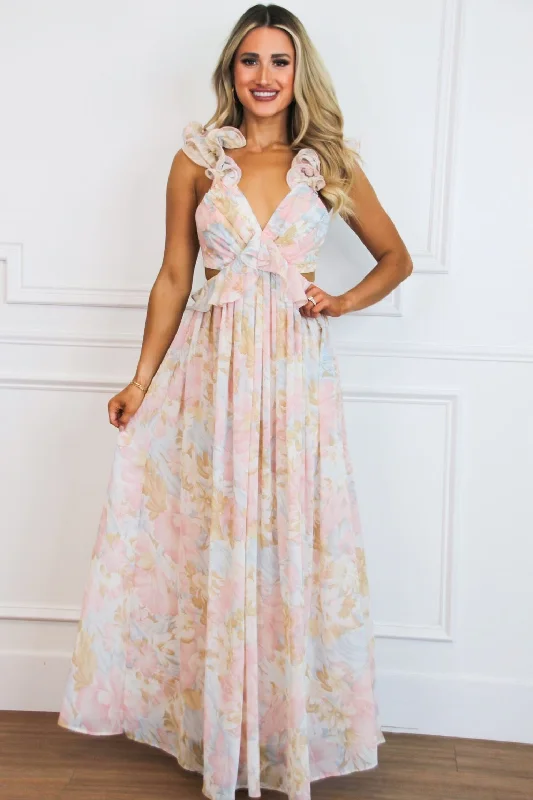 Energetic Orange Maxi Dresses for a Vivid LookSophie Floral Cutout Ruffle Maxi Dress: Pink Pastel Multi Energetic Orange Maxi Dresses for a Vivid LookSophie Floral Cutout Ruffle Maxi Dress: Pink Pastel Multi