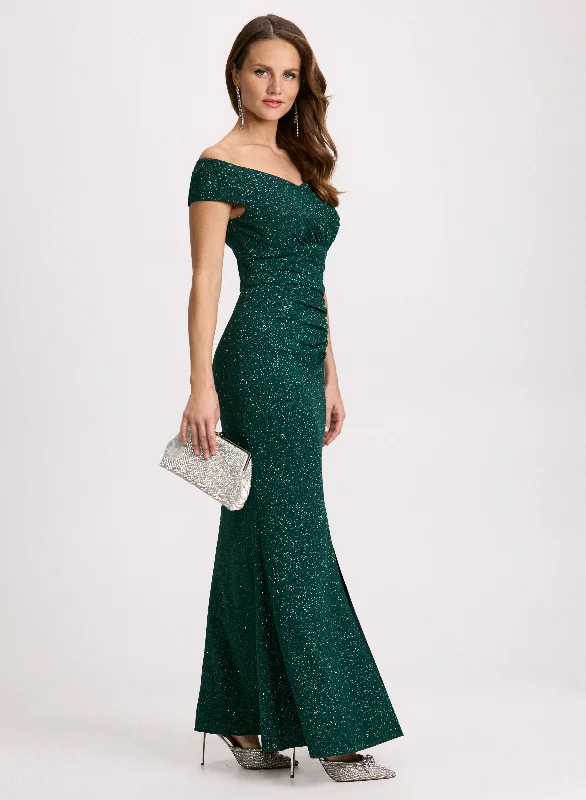 Maxi Dresses for Outdoor Picnics in the SummerSparkling Off-The-Shoulder Dress
