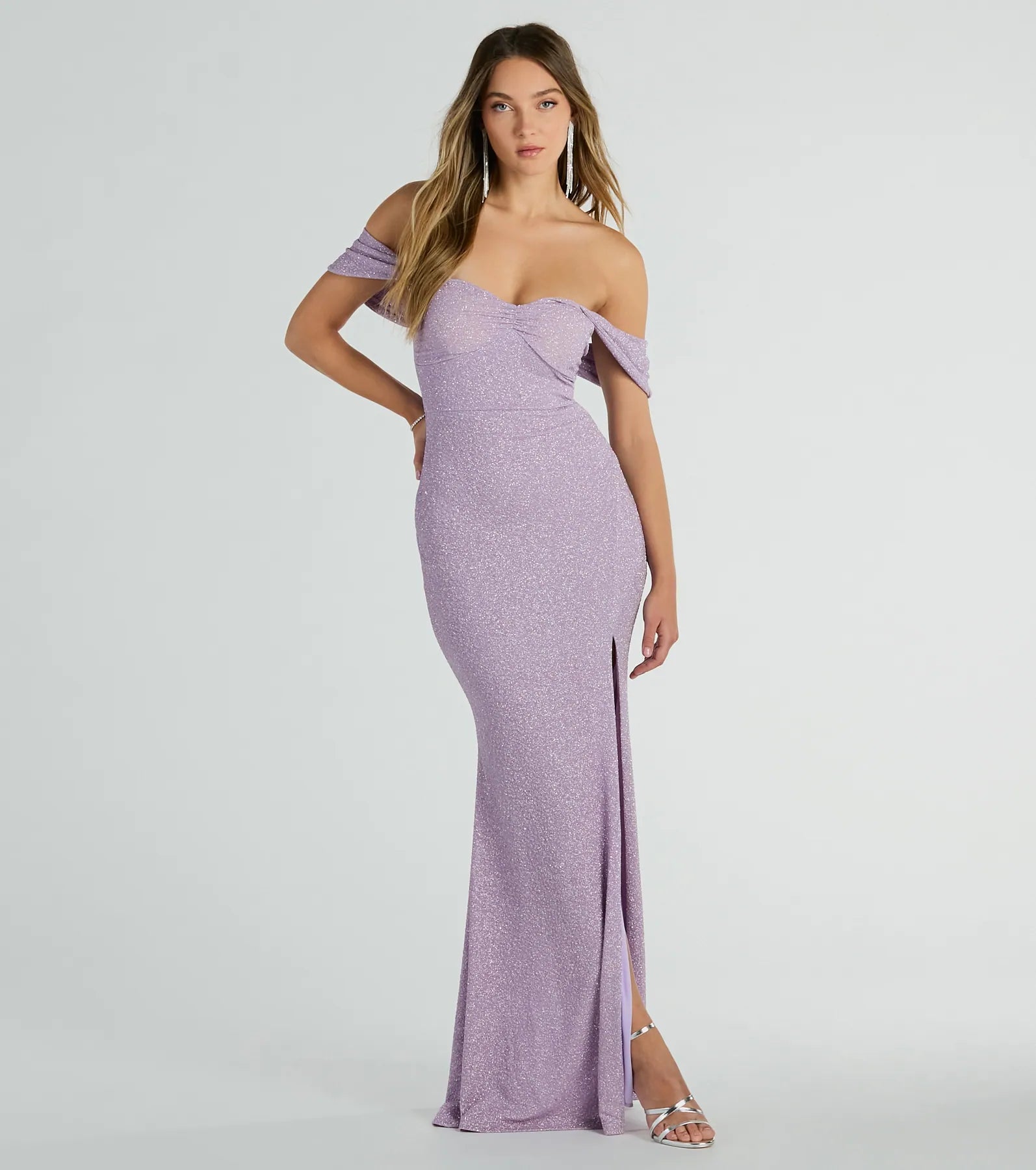 Japanese - Inspired Minimalist Maxi DressesTamara Off-The-Shoulder Mermaid Glitter Formal Dress Japanese - Inspired Minimalist Maxi DressesTamara Off-The-Shoulder Mermaid Glitter Formal Dress