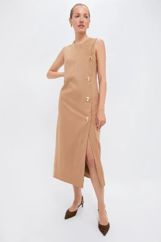 Vintage - Style Corduroy Maxi Dresses for AutumnTan Kalita Midi Dress