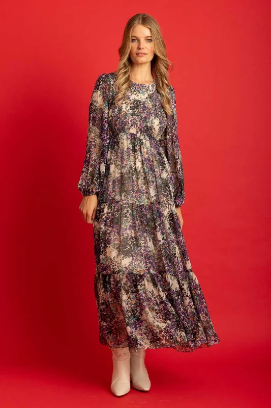 Sturdy Canvas Maxi Dresses for Outdoor AdventuresTracey Dress Purple Floral