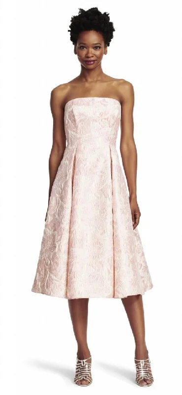 Party Dresses with Bell Sleeves and Ruffled Hem for Ladies' Retro CharmAdrianna Papell - 41911800 Strapless Floral Jacquard Dress Party Dresses with Bell Sleeves and Ruffled Hem for Ladies' Retro CharmAdrianna Papell - 41911800 Strapless Floral Jacquard Dress