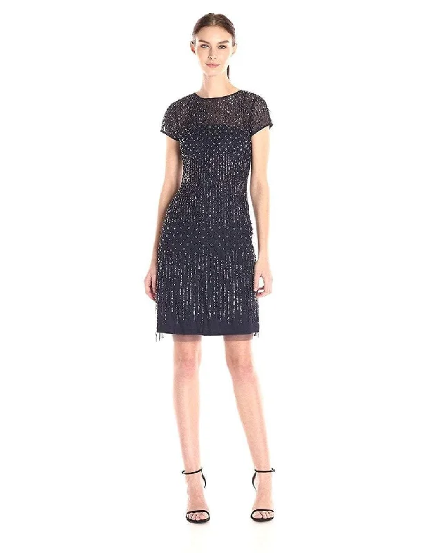 Plaid Party Dresses with Satin Trim for Ladies' Preppy and Stylish VibeAdrianna Papell - 41926810 Cap Sleeve Rivulet Beaded Sheath Dress Plaid Party Dresses with Satin Trim for Ladies' Preppy and Stylish VibeAdrianna Papell - 41926810 Cap Sleeve Rivulet Beaded Sheath Dress