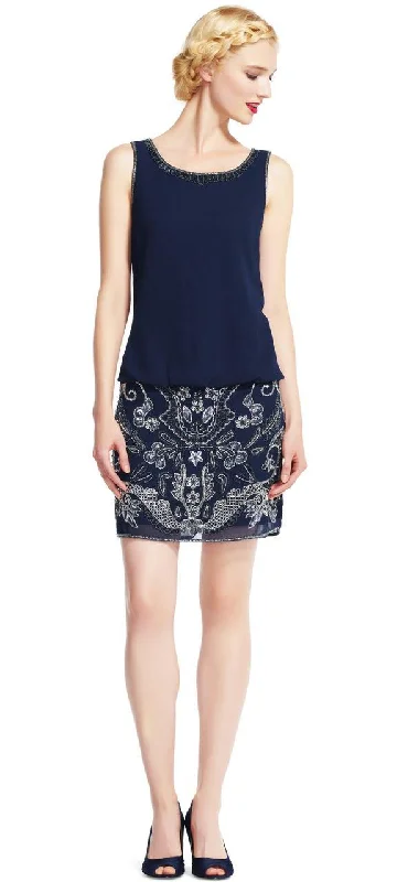 Party Dresses with Embroidered Tribal Patterns and Satin Sash for Ladies' Cultural and Stylish LookAdrianna Papell - Bateau Neckline Embellished Short Dress AP1E200231 Party Dresses with Embroidered Tribal Patterns and Satin Sash for Ladies' Cultural and Stylish LookAdrianna Papell - Bateau Neckline Embellished Short Dress AP1E200231