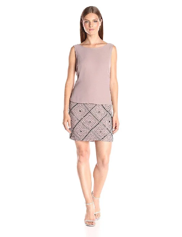Puff Sleeve Party Dresses with Bell Bottom for Ladies' 80s Style PartyAdrianna Papell - Blouson Bateau Neck Dress AP1E200408 Puff Sleeve Party Dresses with Bell Bottom for Ladies' 80s Style PartyAdrianna Papell - Blouson Bateau Neck Dress AP1E200408