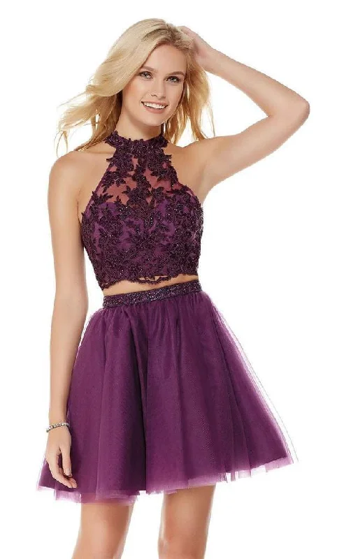 Party Dresses with Sheer Sleeve and Sequined Cuffs and Bow at the Waist for Ladies' Elegant and Sweet LookAlyce Paris Two Piece Lace High Halter Cocktail Dress 3803 Party Dresses with Sheer Sleeve and Sequined Cuffs and Bow at the Waist for Ladies' Elegant and Sweet LookAlyce Paris Two Piece Lace High Halter Cocktail Dress 3803