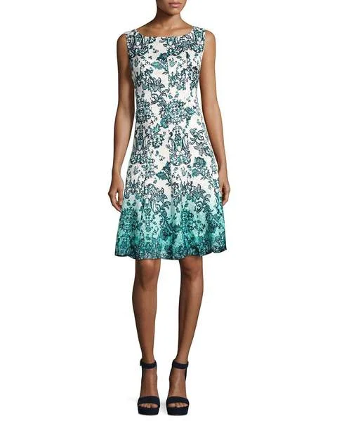 Party Dresses with Metallic Sequined Bodice and Chiffon Skirt and Ruffled Hem for Ladies' Glamorous and Flirty LookChetta B - Sleeveless Multi-Print A-Line Dress B1708928 - 1 pc Aqua Multi In Size 12 Available Party Dresses with Metallic Sequined Bodice and Chiffon Skirt and Ruffled Hem for Ladies' Glamorous and Flirty LookChetta B - Sleeveless Multi-Print A-Line Dress B1708928 - 1 pc Aqua Multi In Size 12 Available