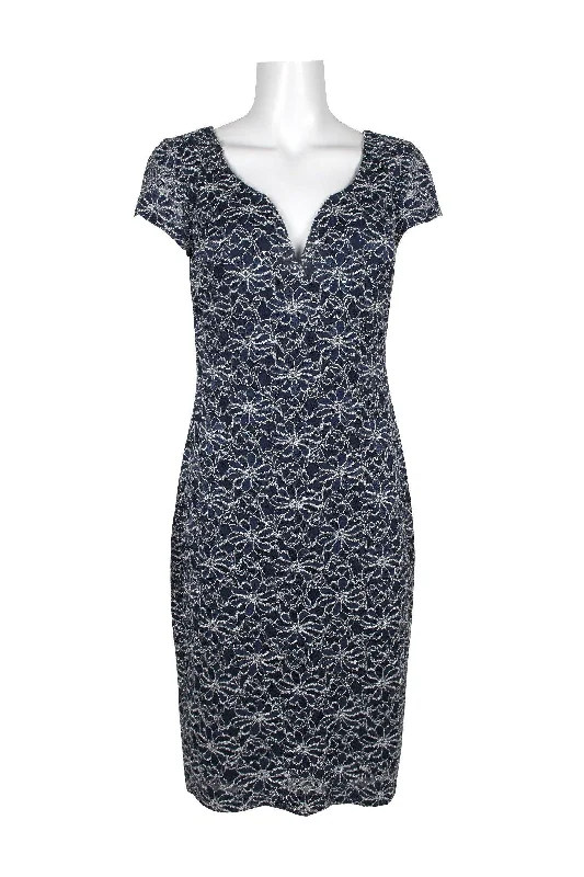 Plunging Neckline Party Dresses with Sequined Trim for Ladies' Glamorous EventsConnected Apparel Short Sleeve Bodycon Lace Dress Plunging Neckline Party Dresses with Sequined Trim for Ladies' Glamorous EventsConnected Apparel Short Sleeve Bodycon Lace Dress