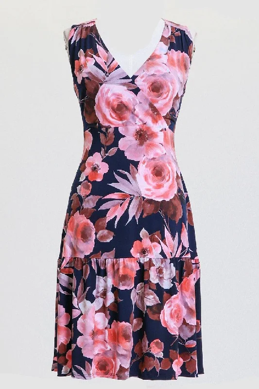 Party Dresses with Sheer Panels and Sequined Trim for Ladies' Sultry and Sparkly LookConnected Apparel Sleeveless Floral Short Day Dress Party Dresses with Sheer Panels and Sequined Trim for Ladies' Sultry and Sparkly LookConnected Apparel Sleeveless Floral Short Day Dress