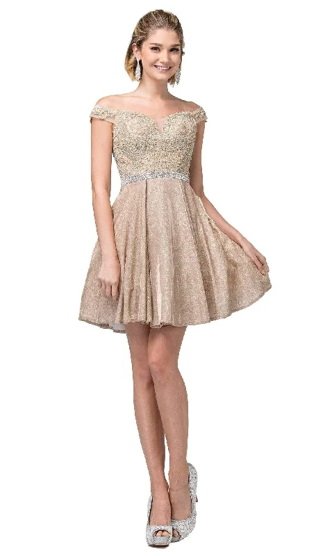 Party Dresses with Metallic Studs and Leather Trim for Ladies' Edgy and Rocker LookDancing Queen - 3189 Embroidered Off-Shoulder A-line Dress Party Dresses with Metallic Studs and Leather Trim for Ladies' Edgy and Rocker LookDancing Queen - 3189 Embroidered Off-Shoulder A-line Dress