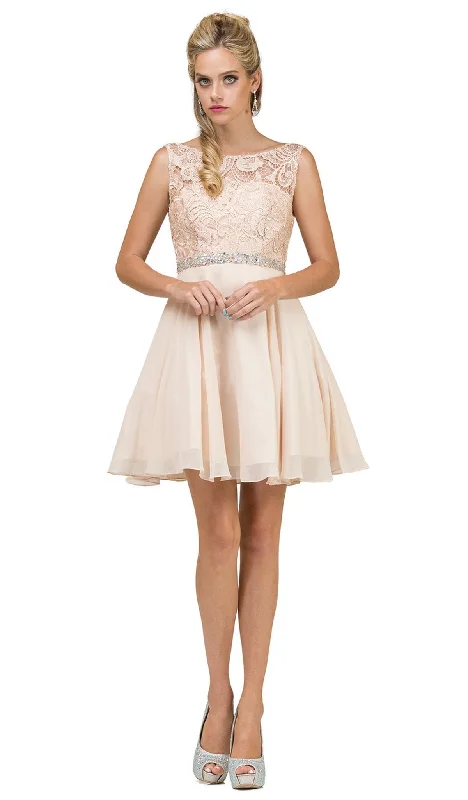 Party Dresses with Embroidered Tribal Patterns and Satin Sash for Ladies' Cultural and Stylish LookDancing Queen - 9659 Illusion Lace Bodice Cocktail Dress Party Dresses with Embroidered Tribal Patterns and Satin Sash for Ladies' Cultural and Stylish LookDancing Queen - 9659 Illusion Lace Bodice Cocktail Dress