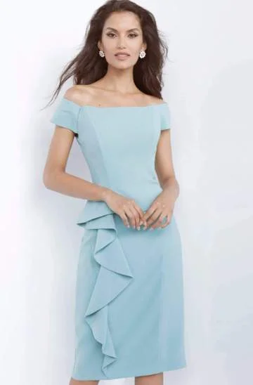 Party Dresses with Sheer Sleeve and Sequined Cuffs and Bow at the Waist for Ladies' Elegant and Sweet LookJovani - Short Sleeves Knee Length Sheath Dress 68767SC - 1 pc Seafoam In Size 4 Available Party Dresses with Sheer Sleeve and Sequined Cuffs and Bow at the Waist for Ladies' Elegant and Sweet LookJovani - Short Sleeves Knee Length Sheath Dress 68767SC - 1 pc Seafoam In Size 4 Available