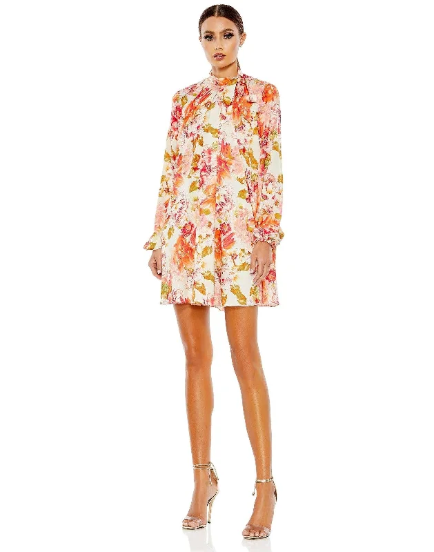 Embroidered Party Dresses with Metallic Thread for Ladies' Cultural FestivalsMac Duggal 55634 Long Sleeve Floral Cocktail Dress Embroidered Party Dresses with Metallic Thread for Ladies' Cultural FestivalsMac Duggal 55634 Long Sleeve Floral Cocktail Dress