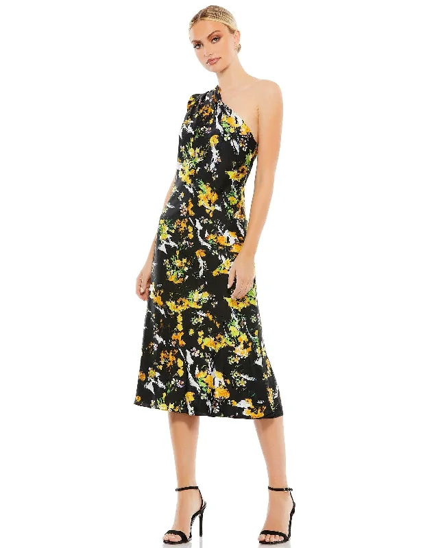 Lace Trimmed Party Dresses with Bow Back for Ladies' Dainty and Feminine LookMac Duggal 55630 Short One Shoulder Floral Dress Lace Trimmed Party Dresses with Bow Back for Ladies' Dainty and Feminine LookMac Duggal 55630 Short One Shoulder Floral Dress