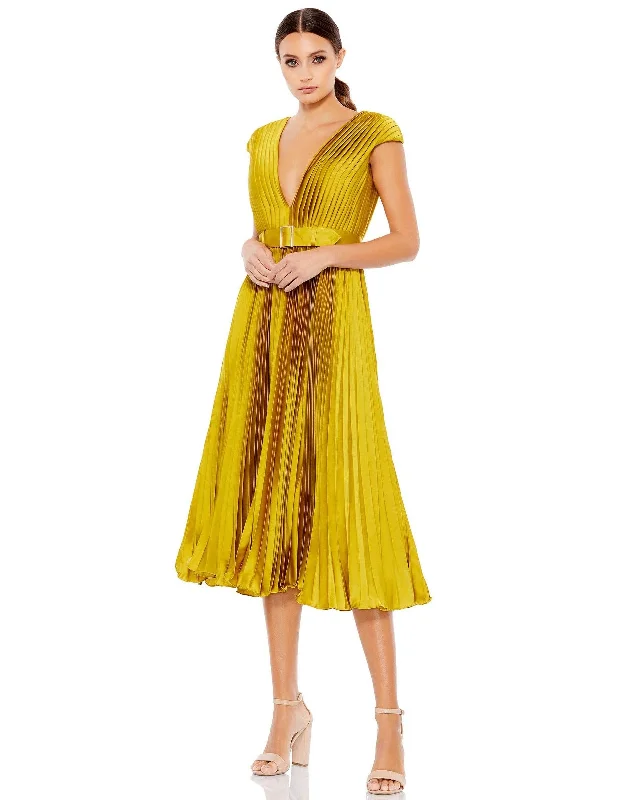 Party Dresses with Sheer Sleeve and Sequined Cuffs and Embroidered Bodice for Ladies' Elegant and Sparkly LookMac Duggal 26483 Short Pleated Cap sleeve Dress Party Dresses with Sheer Sleeve and Sequined Cuffs and Embroidered Bodice for Ladies' Elegant and Sparkly LookMac Duggal 26483 Short Pleated Cap sleeve Dress