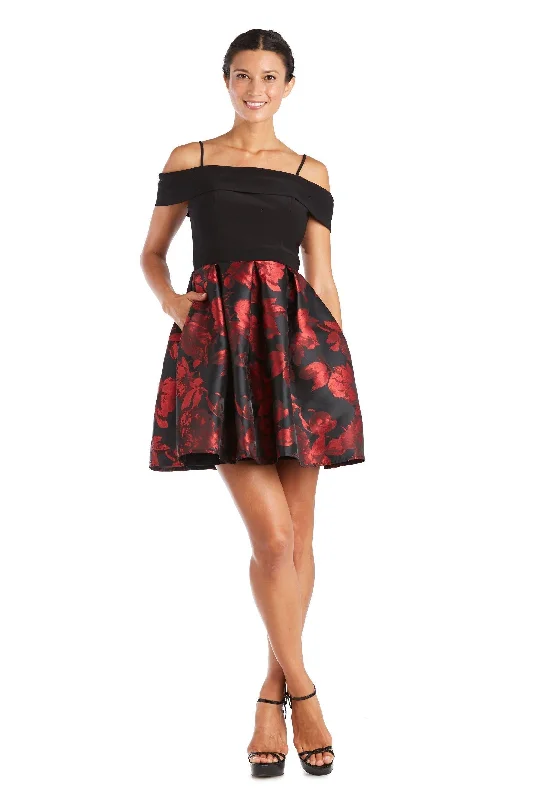 Party Dresses with Ruffled Hem and Bow at the Waist and Satin Ribbon for Ladies' Sweet and Feminine LookMorgan & Co 12554 Off Shoulder Short Dress Party Dresses with Ruffled Hem and Bow at the Waist and Satin Ribbon for Ladies' Sweet and Feminine LookMorgan & Co 12554 Off Shoulder Short Dress