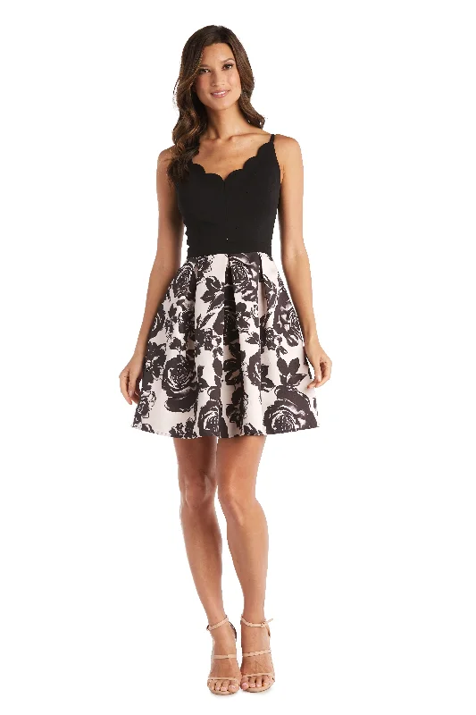 Party Dresses with Beaded Floral Wreath on the Bodice and High Low Hem for Ladies' Delicate and Dramatic LookMorgan & Co 12856 Short Skater Dress Sale Party Dresses with Beaded Floral Wreath on the Bodice and High Low Hem for Ladies' Delicate and Dramatic LookMorgan & Co 12856 Short Skater Dress Sale