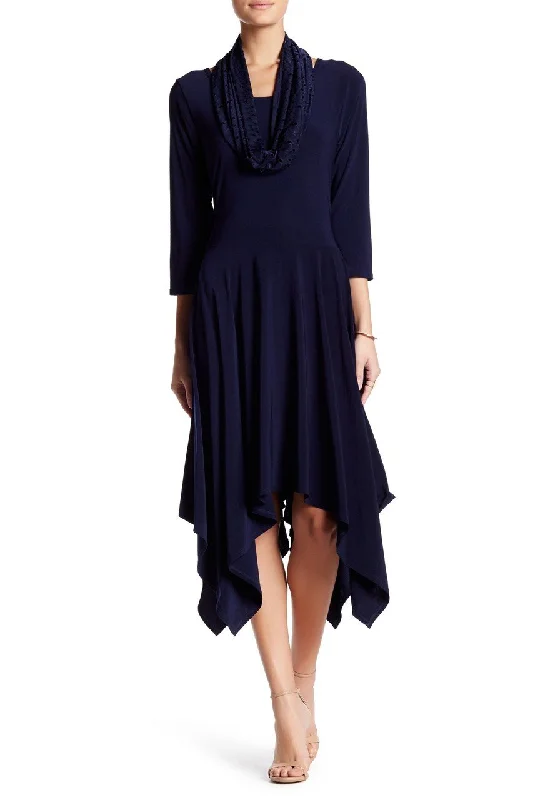 Puff Sleeve Party Dresses with Bell Bottom for Ladies' 80s Style PartyNina Leonard - L48290BT Quarter Sleeve Flutter Hem Dress Puff Sleeve Party Dresses with Bell Bottom for Ladies' 80s Style PartyNina Leonard - L48290BT Quarter Sleeve Flutter Hem Dress