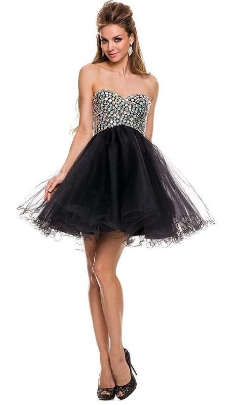 Party Dresses with Embroidered Party Animals and Colorful Sequins for Ladies' Themed Party FunNox Anabel - 6010 Beaded Sweetheart A-Line Dress Party Dresses with Embroidered Party Animals and Colorful Sequins for Ladies' Themed Party FunNox Anabel - 6010 Beaded Sweetheart A-Line Dress
