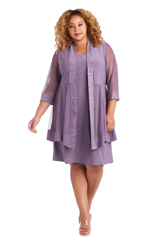 Party Dresses with Sequined Bodice and Chiffon Skirt for Ladies' Elegant ContrastR&M Richards 8993W Plus Size Short Jacket Dress Party Dresses with Sequined Bodice and Chiffon Skirt for Ladies' Elegant ContrastR&M Richards 8993W Plus Size Short Jacket Dress