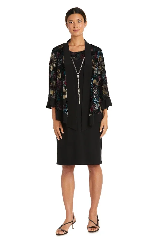 Party Dresses with High Low Sheer Skirt and Embroidered Birds for Ladies' Nature Inspired and Dramatic LookR&M Richards 7584P Short Floral Petite Jacket Dress Party Dresses with High Low Sheer Skirt and Embroidered Birds for Ladies' Nature Inspired and Dramatic LookR&M Richards 7584P Short Floral Petite Jacket Dress