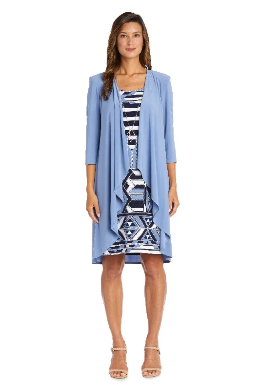 Striped Party Dresses with Button Front for Ladies' Classic and Timeless LookR&M Richards 9217 Short Print Jacket Cocktail Dress Striped Party Dresses with Button Front for Ladies' Classic and Timeless LookR&M Richards 9217 Short Print Jacket Cocktail Dress
