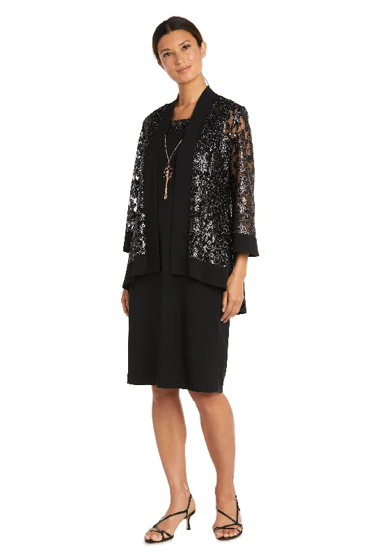 Party Dresses with Sheer Panels and Beaded Trim and Embroidered Paisley Patterns and Ruffled Hem for Ladies' Sultry and Exotic LookR&M Richards 7387 Two Piece Short Jacket Dress Party Dresses with Sheer Panels and Beaded Trim and Embroidered Paisley Patterns and Ruffled Hem for Ladies' Sultry and Exotic LookR&M Richards 7387 Two Piece Short Jacket Dress