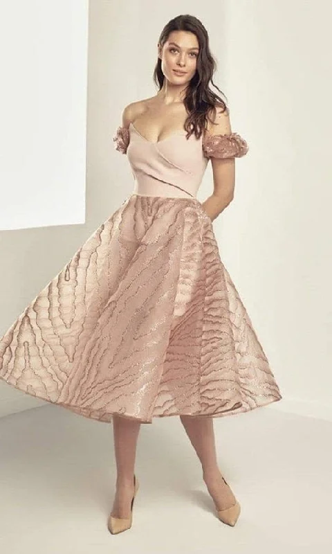 Mesh Paneled Party Dresses with Beaded Appliques for Ladies' Modern EdgeSaboroma - Off Shoulder Cocktail Dress RSB9605 Mesh Paneled Party Dresses with Beaded Appliques for Ladies' Modern EdgeSaboroma - Off Shoulder Cocktail Dress RSB9605