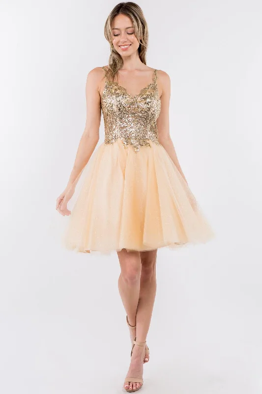 Party Dresses with Satin Trimmed Collar and Bow Back and Embroidered Skirt for Ladies' Classic and Intricate LookSheer Bodice Short Homecoming Dress Party Dresses with Satin Trimmed Collar and Bow Back and Embroidered Skirt for Ladies' Classic and Intricate LookSheer Bodice Short Homecoming Dress