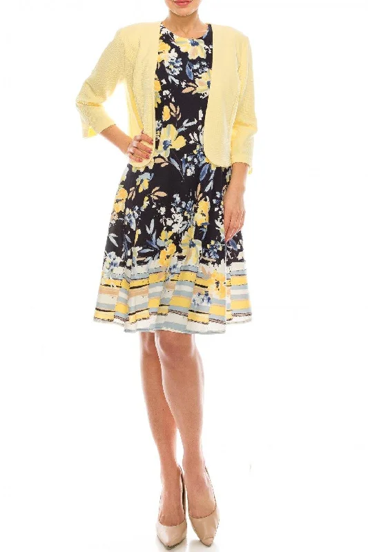 Tulle Party Dresses with Beaded Waistband for Ladies' Defined Waist and Graceful LookStudio One Floral Printed Two Piece Jacket Dress