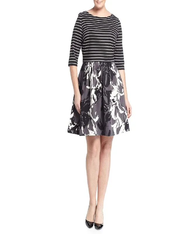 Party Dresses with Sequined Bodice and Chiffon Skirt for Ladies' Elegant ContrastTaylor - 5730P Floral Scuba A-Line Dress Party Dresses with Sequined Bodice and Chiffon Skirt for Ladies' Elegant ContrastTaylor - 5730P Floral Scuba A-Line Dress