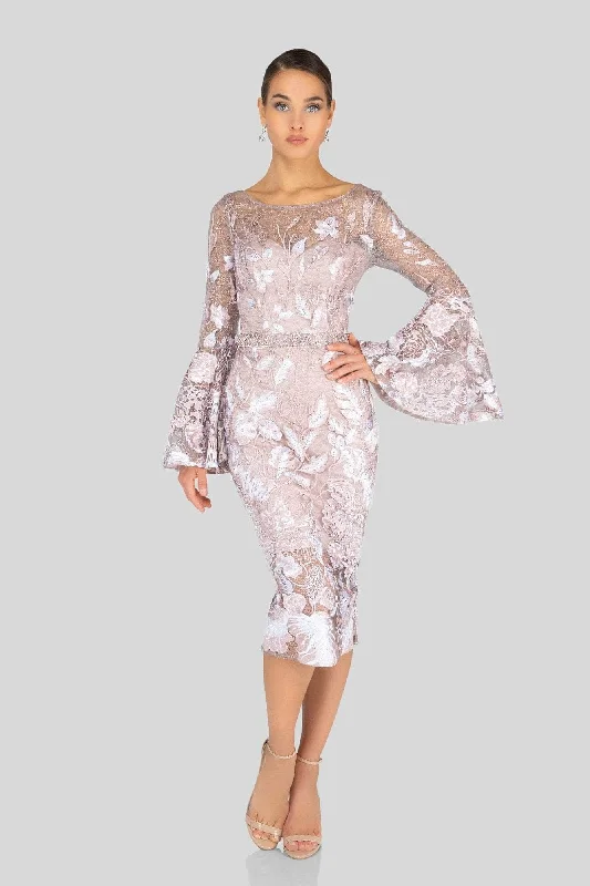 Beaded Party Dresses with Tulle Skirt for Ladies' Formal DancesTerani Couture - Long Bell Sleeve Embroidered Lace Dress 1913C9065 Beaded Party Dresses with Tulle Skirt for Ladies' Formal DancesTerani Couture - Long Bell Sleeve Embroidered Lace Dress 1913C9065