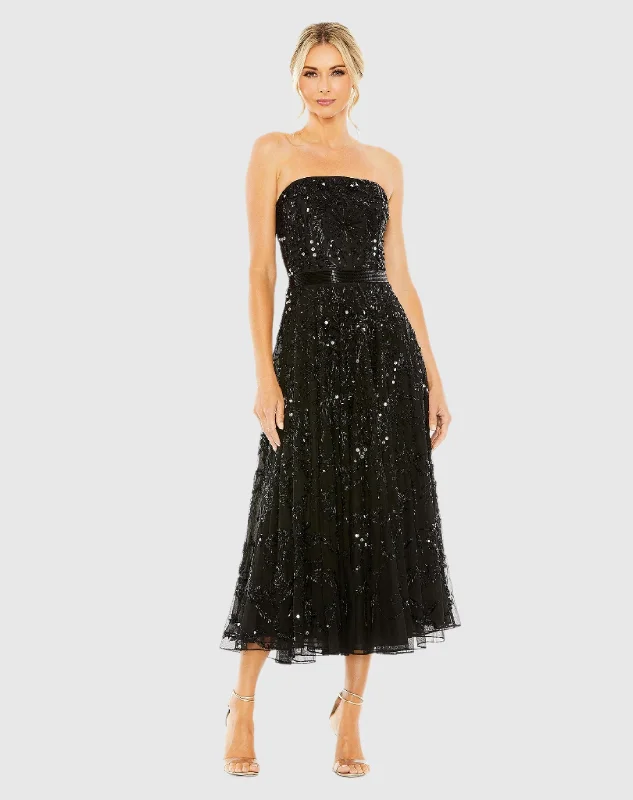 Midi dress for a church service in a more relaxed and modern churchStrapless Embellished A Line Dress Midi dress for a church service in a more relaxed and modern churchStrapless Embellished A Line Dress