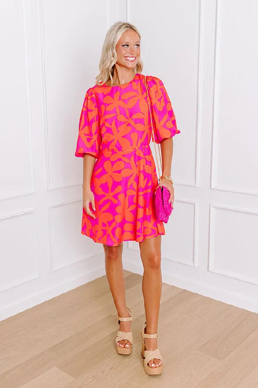 organic fabric mini dressesCityscape Chic Floral Mini Dress