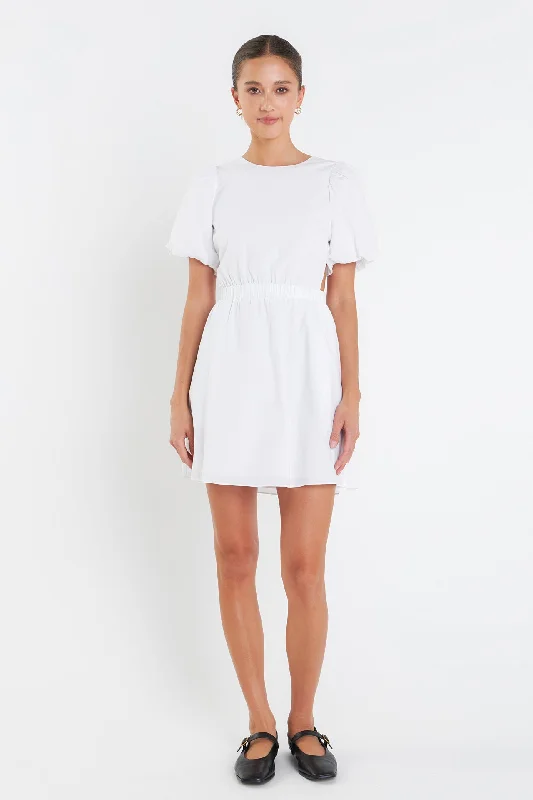 asymmetrical mini dressesCut-Out Poplin Mini Dress