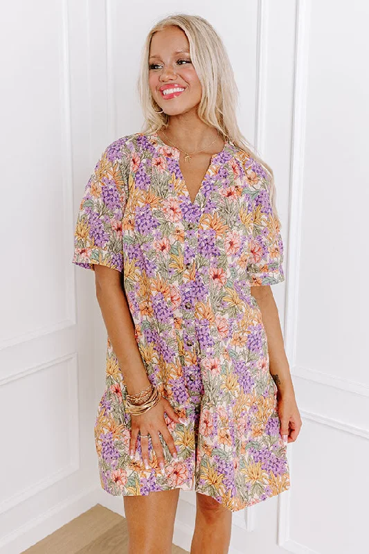 plaid mini dressesFloral Paradise Button Down Mini Dress