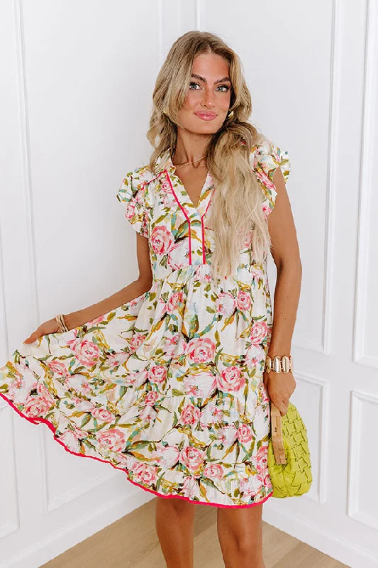 gray mini dressesGarden Charm Babydoll Mini Dress