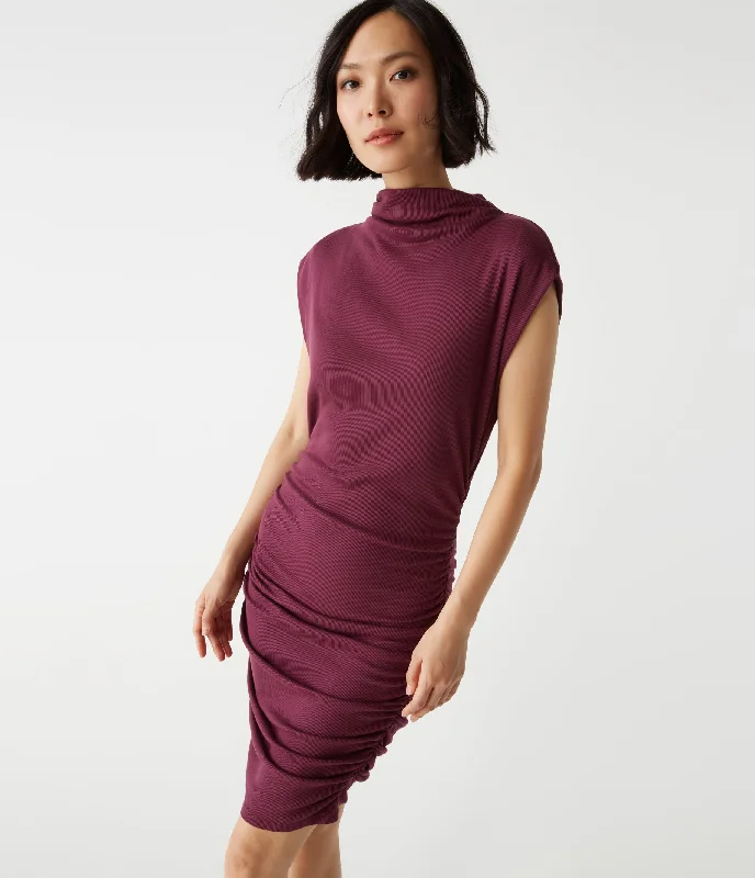 red mini dressesGia Ribbed Power Shoulder Dress