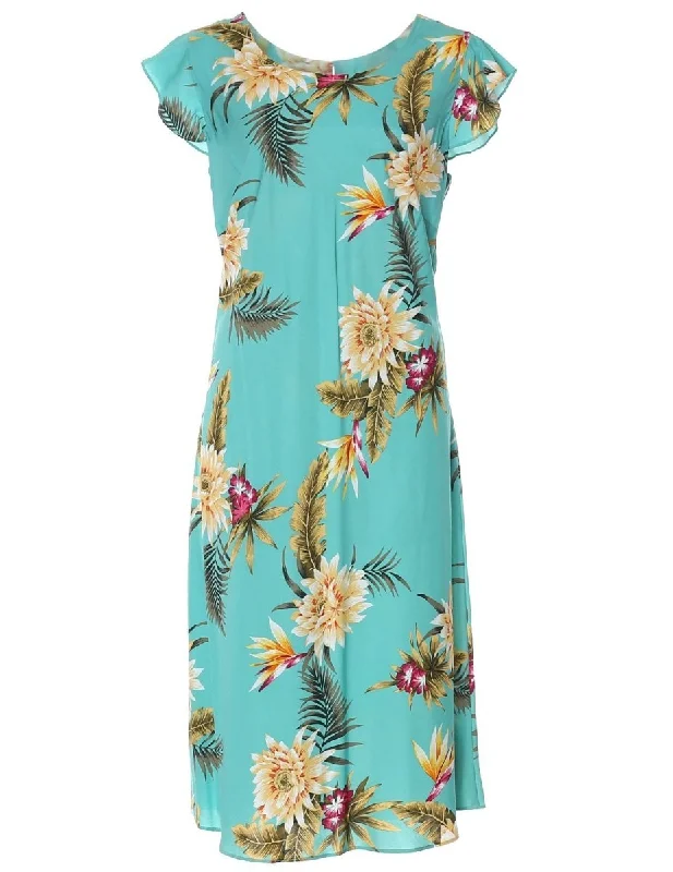 Printed - animal - pattern midi dress for a wild and trendy lookHawaiian Dress w/ Sleeves Island Ceres Knee Length Printed - animal - pattern midi dress for a wild and trendy lookHawaiian Dress w/ Sleeves Island Ceres Knee Length