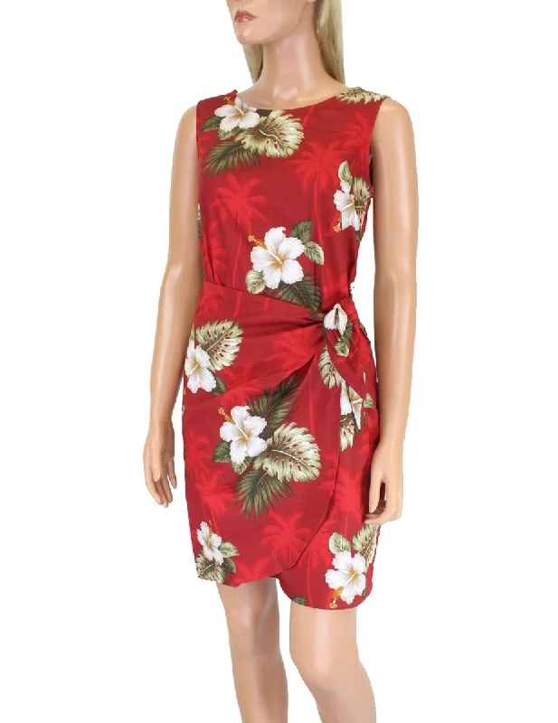 Ruffled hem midi dress for a charming and playful vibeKa Pua Short Sarong Hawaiian Dress Ruffled hem midi dress for a charming and playful vibeKa Pua Short Sarong Hawaiian Dress