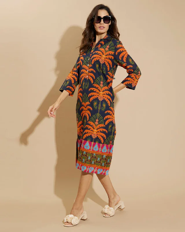 A - line satin midi dress for a formal and elegant occasionKallan Dress - Cotton Voile A - line satin midi dress for a formal and elegant occasionKallan Dress - Cotton Voile
