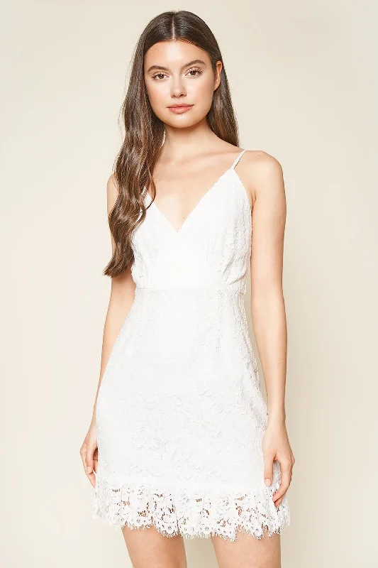 denim mini dressesLasting Love Lace Dress