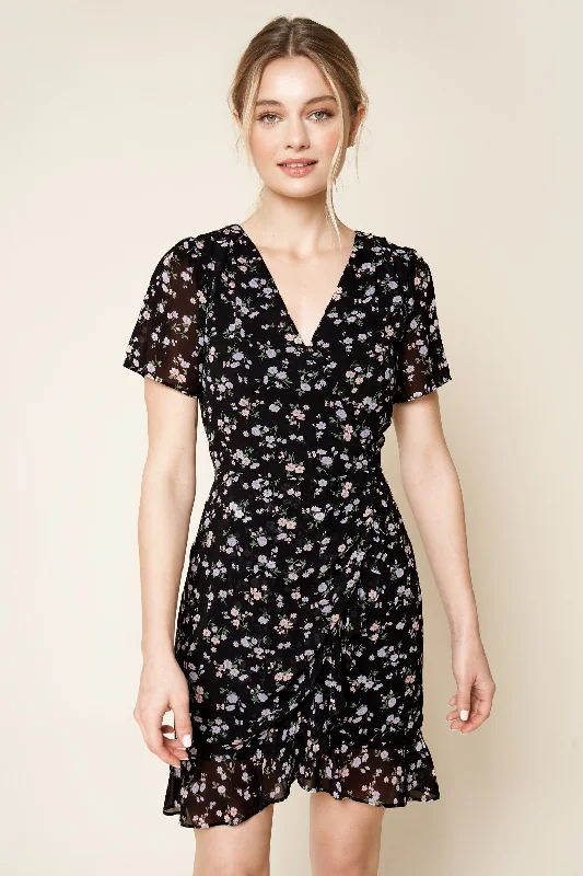 cottagecore mini dressesLavina Floral Mini Wrap Dress