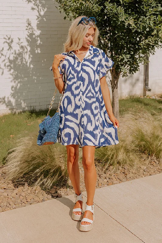 retro 80s mini dressesMediterranean Mosaic Button Down Mini Dress