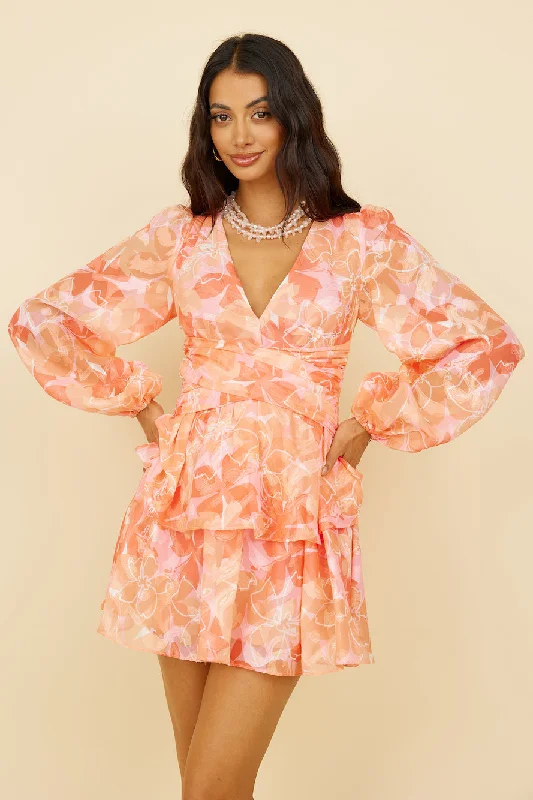 wrap style mini dressesMoment I Knew Dress Orange