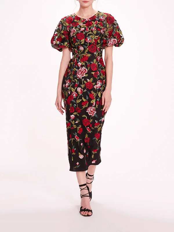 Midi dress for a business - casual setting when paired with a blazerRoses Tulle Midi Dress Midi dress for a business - casual setting when paired with a blazerRoses Tulle Midi Dress