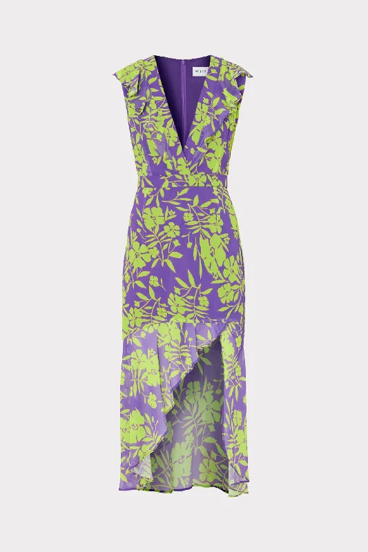 Embroidered - beadwork midi dress for a luxurious and detailed lookNanci Marigold Aroma Ruffle Dress Embroidered - beadwork midi dress for a luxurious and detailed lookNanci Marigold Aroma Ruffle Dress